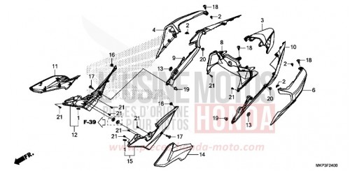 SIDE COVER/REAR COWL CBR500RAN de 2022
